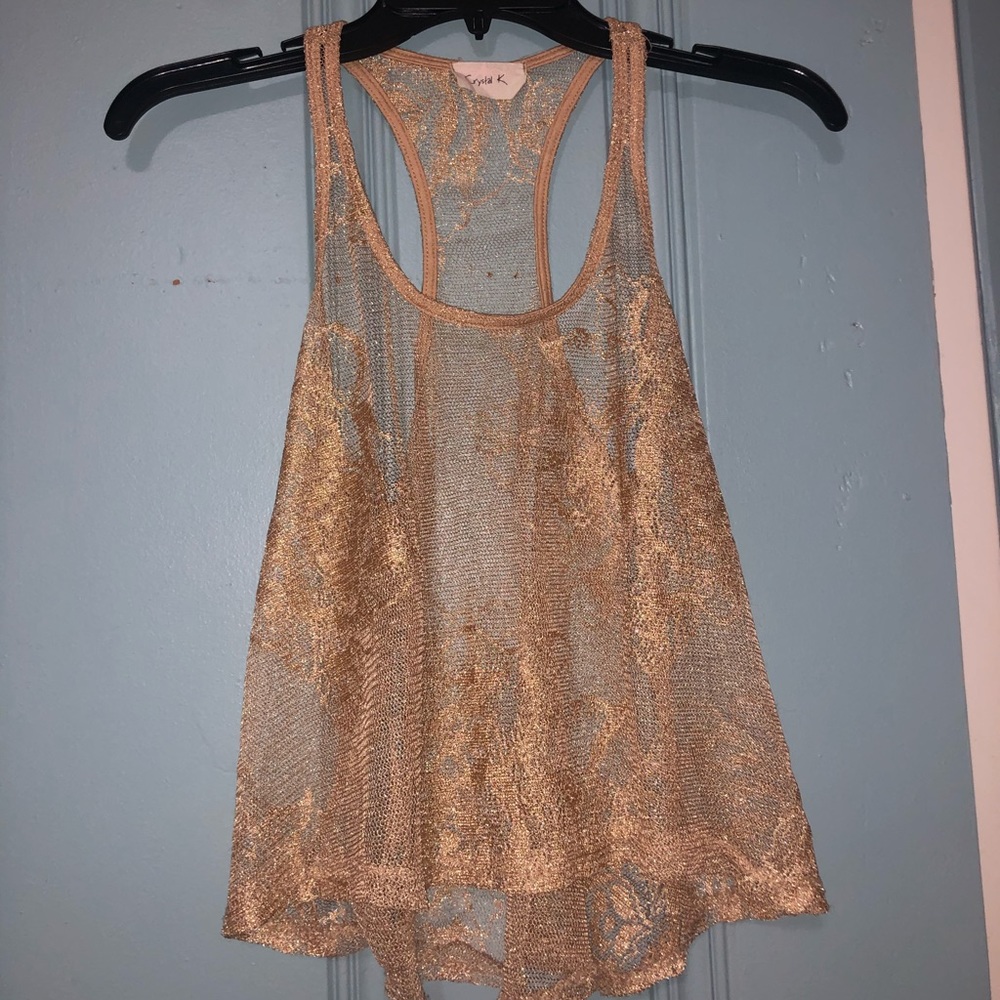 Size XS - Gold Lace Tank